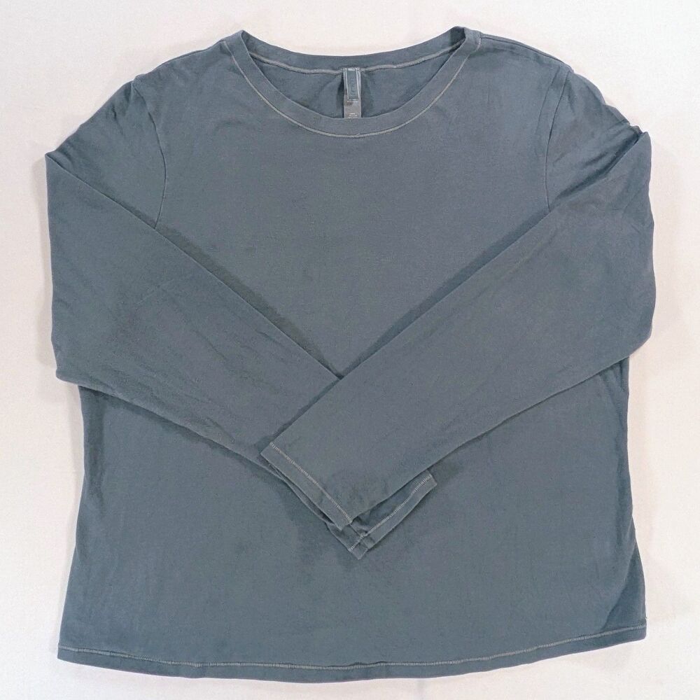Skims Long Sleeve Round Neck Solid blue Pullover Shirt Women's Plus 4x Gorpcore